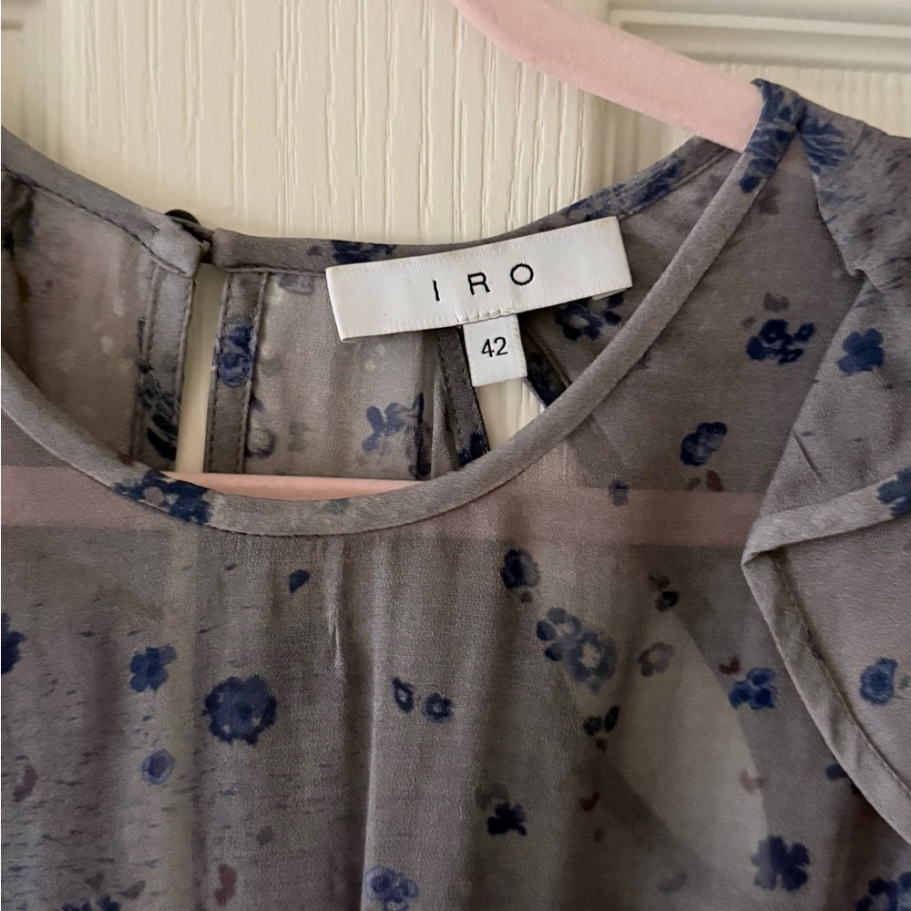 IRO Sheer Floral Ruffle Blouse - Purple - Picture 6 of 12